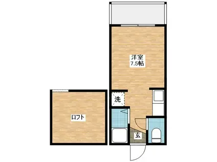 BRAVAS昭和(ワンルーム/1階)の間取り写真