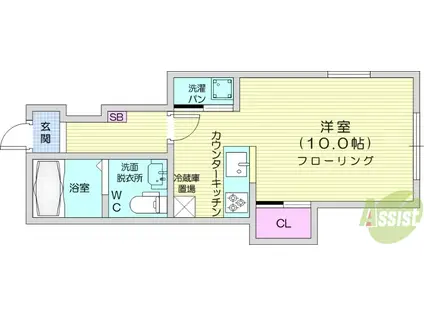 ILE SAINT-LOUIS 1(1K/1階)の間取り写真