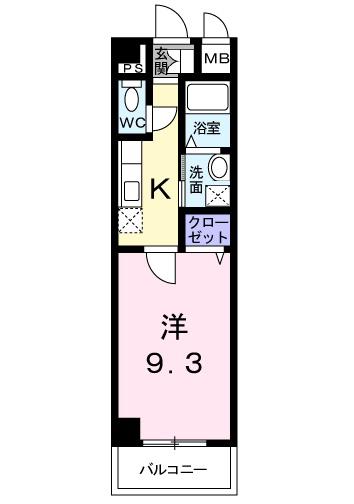 カーサイリーデ(1K/1階)の間取り写真