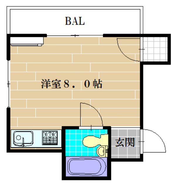 UT安中マンション(ワンルーム/3階)の間取り写真