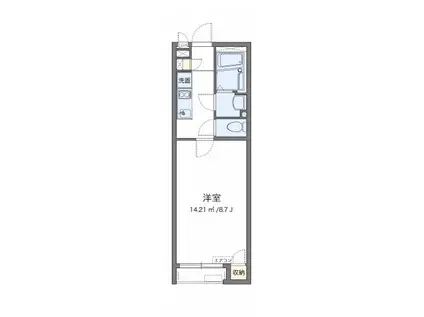 クレイノ桜(1K/2階)の間取り写真