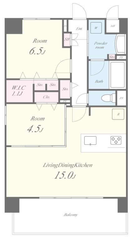 グランヴィラッセ北梅田(2LDK/6階)の間取り写真
