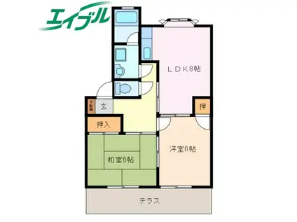 ロイヤルコーポ(2LDK/1階)の間取り写真