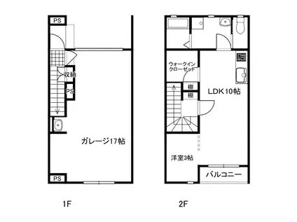 ラ・カシェット新宿(1LDK/1階)の間取り写真