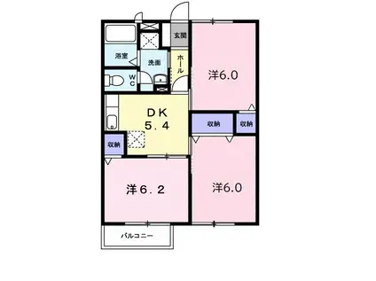 ローゼン大上(3DK/2階)の間取り写真