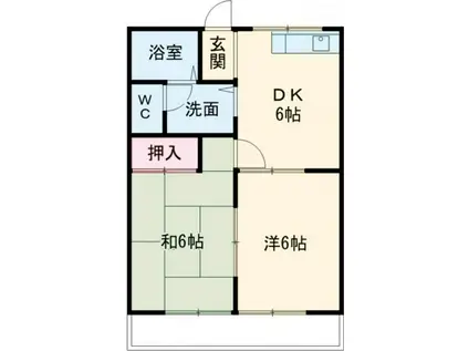 Uハイム加茂川A(2DK/1階)の間取り写真