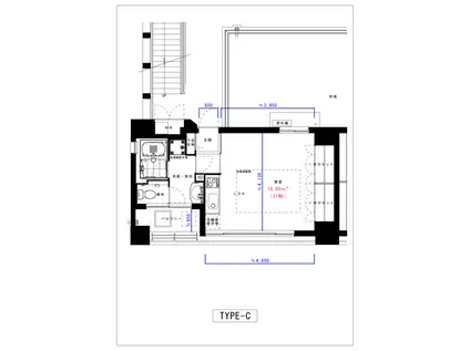 FLAT 北堀江(ワンルーム/8階)の間取り写真