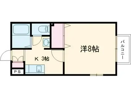 サンプレリュードIII(1K/2階)の間取り写真