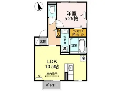 ドリームハイツ(1LDK/2階)の間取り写真