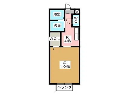 レフィナード(1K/2階)の間取り写真