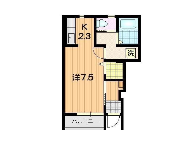 KINGDOMII(1K/1階)の間取り写真