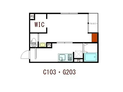 エスペランザ(1K/1階)の間取り写真