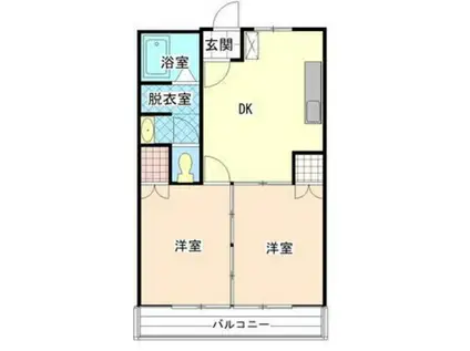 岸本マンション(2DK/3階)の間取り写真