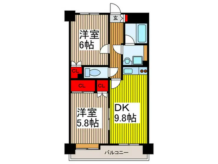 パークサイドハイツタケノヤ 8階階 間取り
