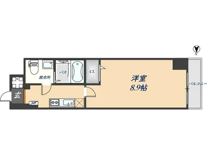 SKY YAO(1K/3階)の間取り写真