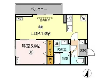 ロイヤルタウン日の出(1LDK/2階)の間取り写真