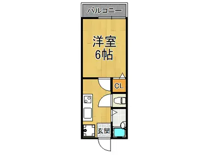 コーポカルム(1K/2階)の間取り写真