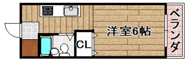 丸矢ハイツ(1K/3階)の間取り写真