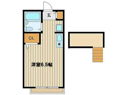 メゾン・ド・フルール(ワンルーム/1階)の間取り写真