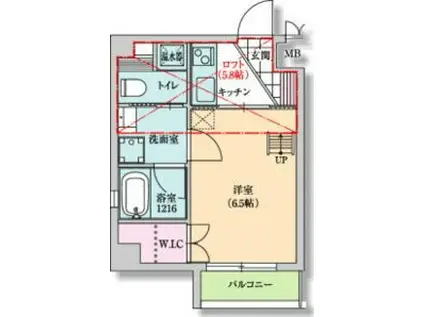 フォルテッツァ春岡(1K/2階)の間取り写真