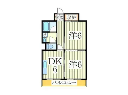 山口マンション(2DK/1階)の間取り写真