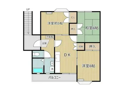 メゾンクレール(3DK/2階)の間取り写真