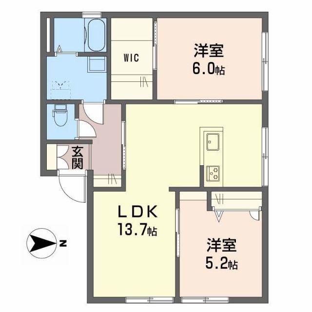 KABIENA(2LDK/1階)の間取り写真