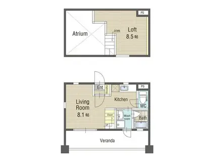 U・TOPIA62(2K/9階)の間取り写真