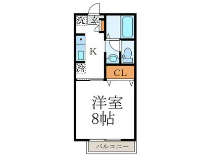 ファミール山吹(1K/2階)の間取り写真