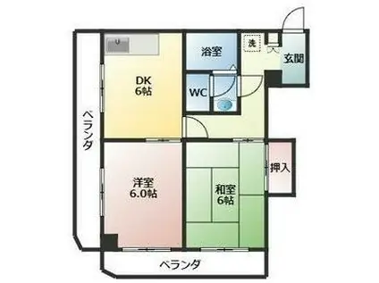 サントピア向島(2DK/3階)の間取り写真