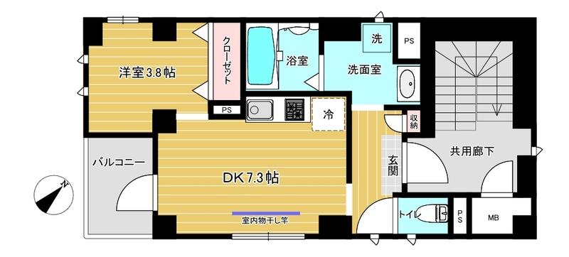 MAISON K(1DK/3階)の間取り写真