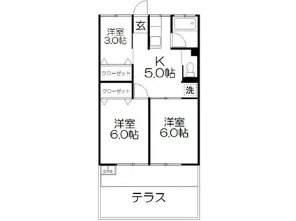 第一静和荘(3K/1階)の間取り写真