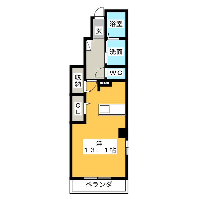 ベルシエロC(ワンルーム/1階)の間取り写真
