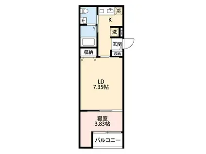 VAU HOUSE青葉の森(1LDK/3階)の間取り写真