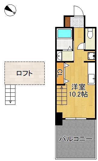 RISO CORE(ワンルーム/3階)の間取り写真