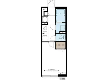 グレイス高野II(1K/1階)の間取り写真
