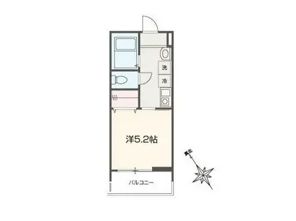MELLAS新座II(1K/3階)の間取り写真