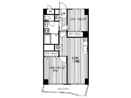 中野ソレイユ(2LDK/7階)の間取り写真