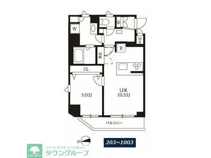 マキシヴ浅草(1LDK/7階)の間取り写真