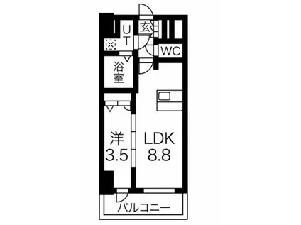ファステート東別院シュプール(1LDK/6階)の間取り写真
