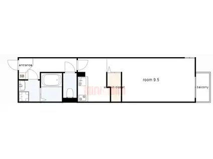 メゾンドアヴニール星ヶ丘(ワンルーム/1階)の間取り写真