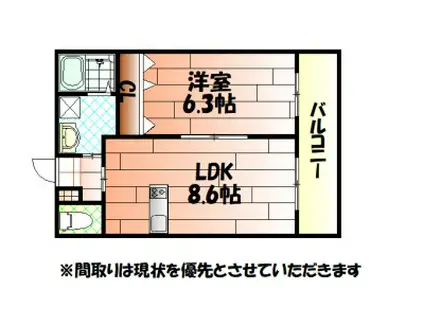 リード真鶴(1LDK/5階)の間取り写真