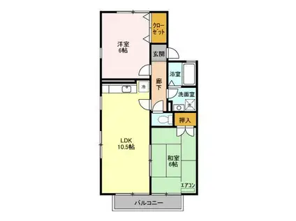 リヴィエール II(2LDK/2階)の間取り写真