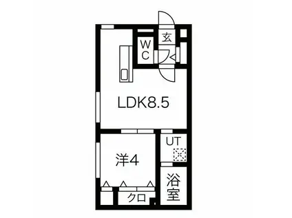 LUKKA(1LDK/2階)の間取り写真