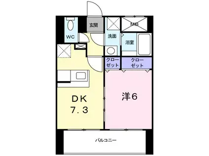 オーレオール(1DK/8階)の間取り写真