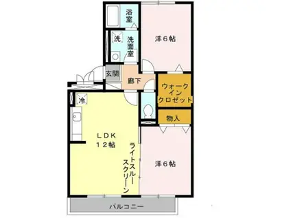 フラワーメゾンA棟(2LDK/3階)の間取り写真