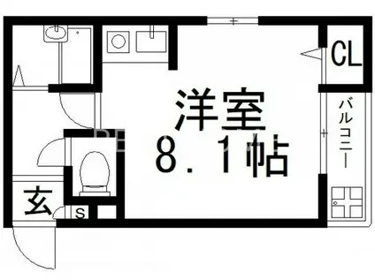 リバーライズ永和(ワンルーム/6階)の間取り写真