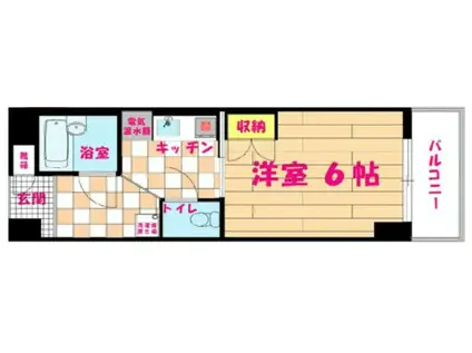 パンブロスV(1K/6階)の間取り写真