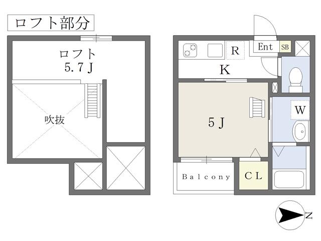 アンリュエ(1K/2階)の間取り写真