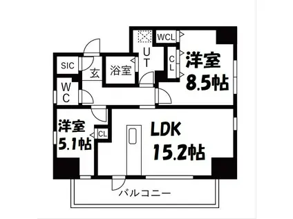 ザ・レジデンスパーク栄(2LDK/12階)の間取り写真